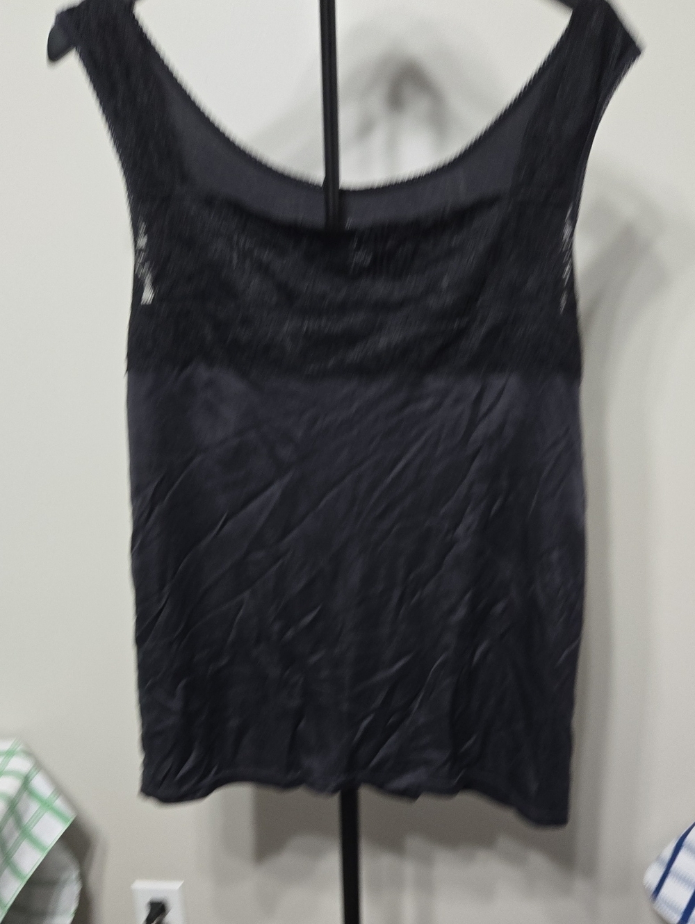 Cuddl Duds Black Lace-Trim Scoop Neck Camisole